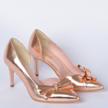 Pantofi Cu Toc Piele Naturala Miracle Bronz- Need 4 Shoes