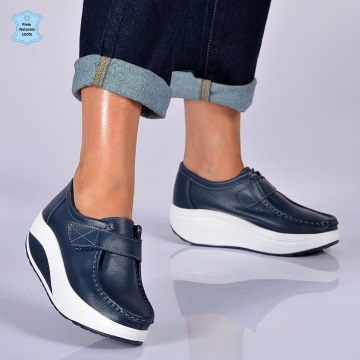 Pantofi Dama Piele Naturala Zena 8 Navy