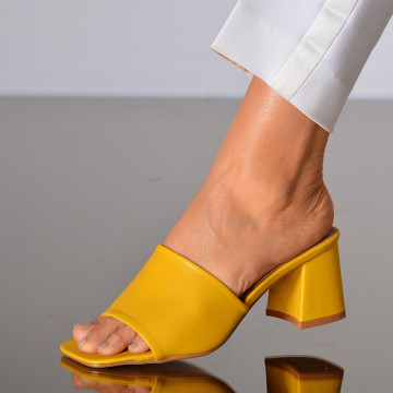 Papuci Cu Toc Anabela Galbeni- Need 4 Shoes