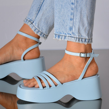 Sandale Cu Platforma Dianira Albastre- Need 4 Shoes