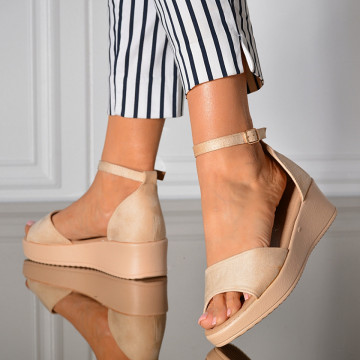 Sandale Cu Platforma Iriana Bej- Need 4 Shoes