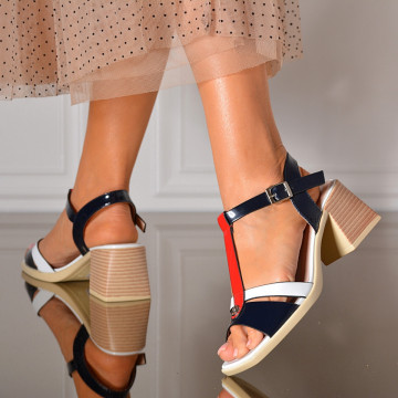 Sandale Dama Cu Toc Amara Navy- Need 4 Shoes