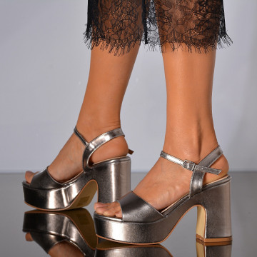 Sandale Dama Cu Toc Anel Bronz- Need 4 Shoes
