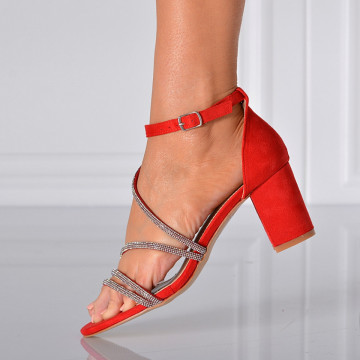 Sandale Dama Cu Toc Cesia  Rosii- Need 4 Shoes