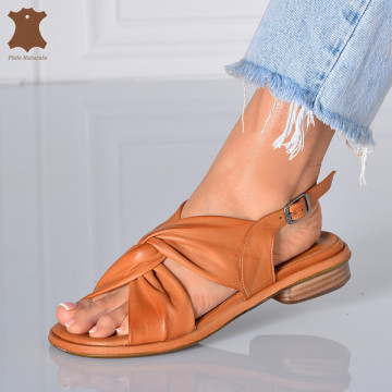 Sandale Dama Piele Naturala Caly Camel- Need 4 Shoes