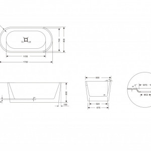 Cada freestanding ovala din acril MINERVA 170*80cm - Img 4