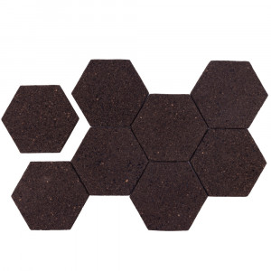 Hexagon plută, cu autoadeziv, din plută neagră, 21x18cm/10mm - Img 7