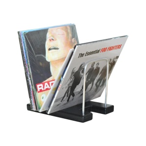 Suport depozitare Viniluri, handmade, Black Edition, pentru aproximativ 30 vinyl-uri, 1buc - Img 1