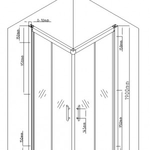 Cabina de dus patrata QFRESH Square 80x80cm, sticla securizata si profile crom lucios - Img 3