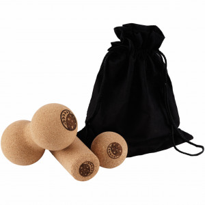 Set masaj EcoCMK Trio MOON Design, cilindru, duoball și minge din plută pentru yoga, pliates și kinetoterapie - Img 1
