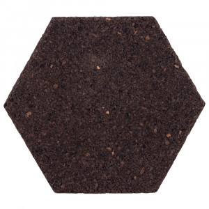 Hexagon plută, cu autoadeziv, din plută neagră, 21x18cm/10mm - Img 2