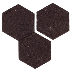 Hexagon plută, cu autoadeziv, din plută neagră, 21x18cm/10mm