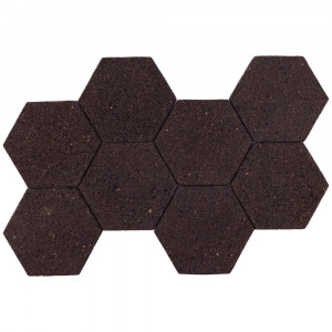 Avizier hexagoane EcoCMK, din plută neagră, cu autoadeziv, push pins, set 8buc - Img 2