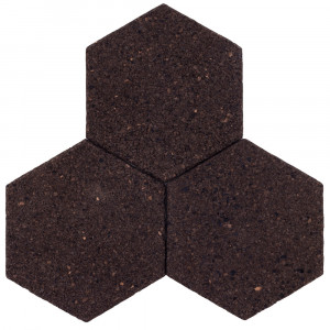 Hexagon plută, cu autoadeziv, din plută neagră, 21x18cm/10mm - Img 3