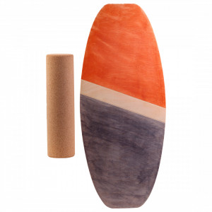 Balance board EcoCMK Porto, set placă de echilibru cu cilindru din plută, 77x33cm - Img 1