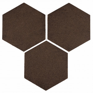 Hexagon plută, cu autoadeziv, negru, 21x18cm/7mm