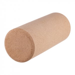 Rolă masaj EcoCMK, din plută naturală, pentru yoga, pilates, kinetoterapie, 30x9.5cm