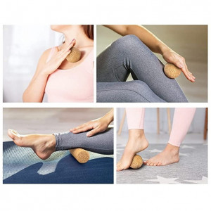 Set masaj EcoCMK Duo MOON Design, cilindru și minge din plută pentru yoga, pliates, kinetoterapie - Img 2