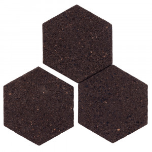 Hexagon plută, cu autoadeziv, din plută neagră, 21x18cm/10mm - Img 5