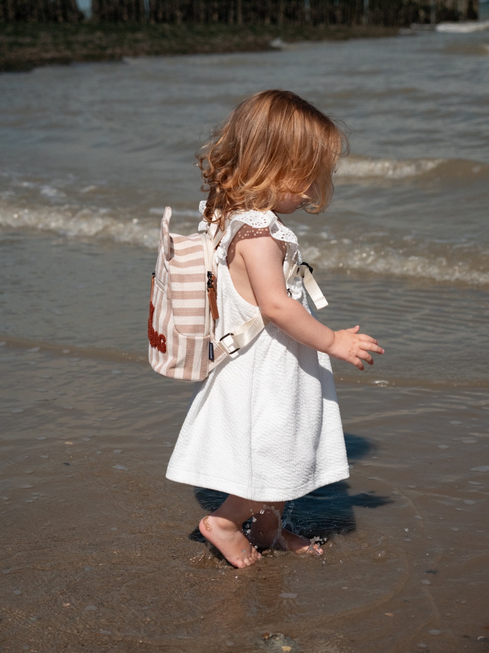 children beach nude My First Bag Children's Backpack - Stripes - Nude/Terracott