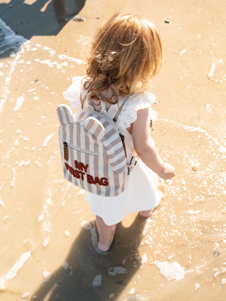 children beach nude My First Bag Children's Backpack - Stripes - Nude/Terracott