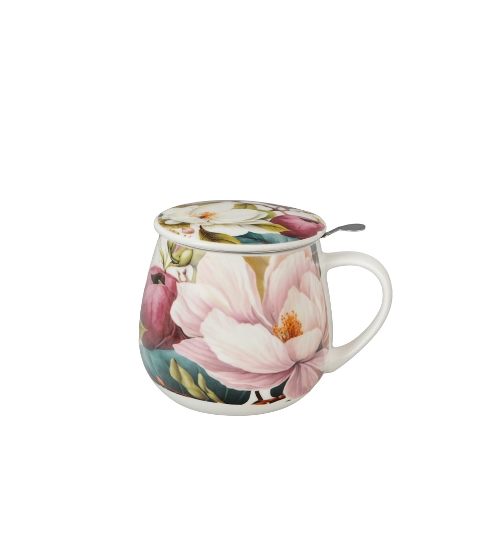 Cana cu infuzor si capac, 430 ml, model magnolii MAGNOLIAS - imagine 2
