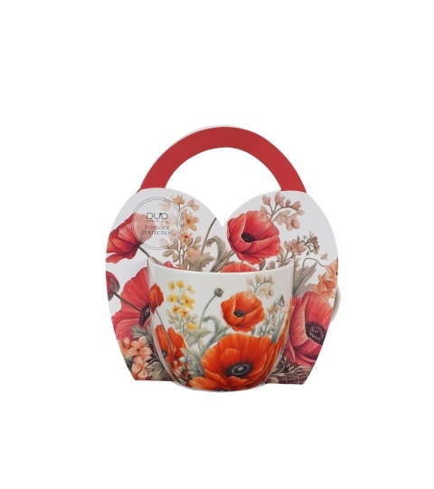 Cana cu suport carton, 460ml, Poppies