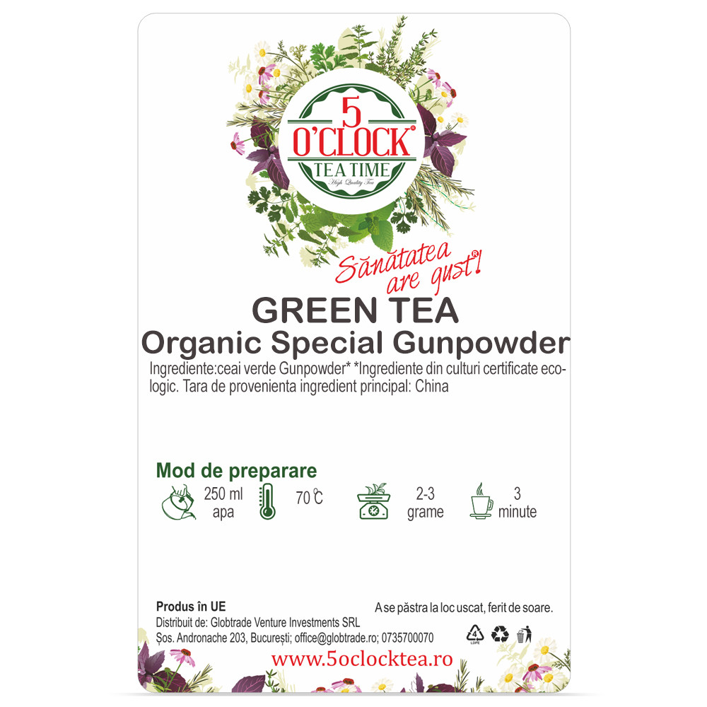 Ceai Verde Special Gunpowder Ecologic (Gramaj: 50g) - 1 | YEO