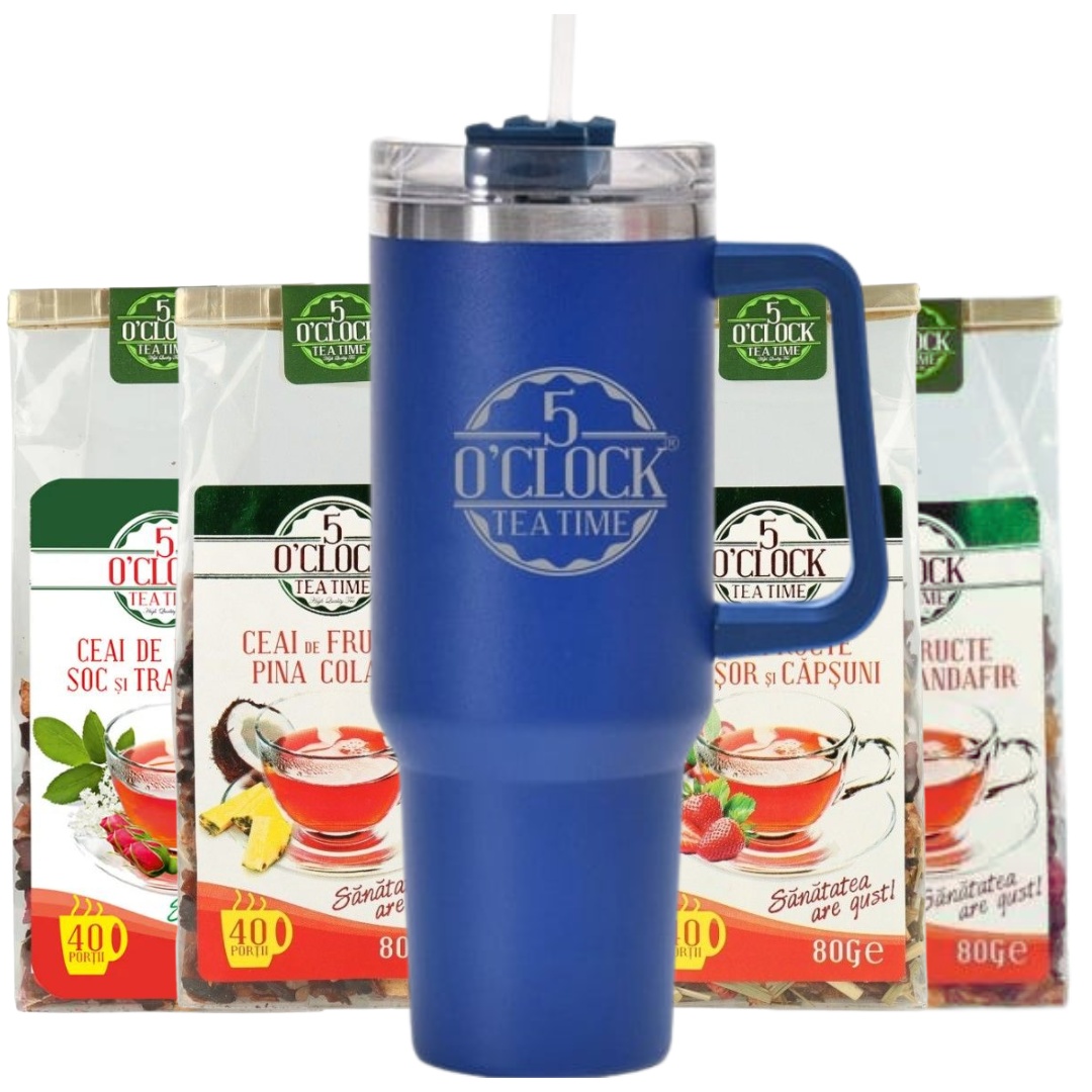 Iced Infusion Summer Kit ( 4 Ceaiuri Fructe + ThermoTea Albastru)