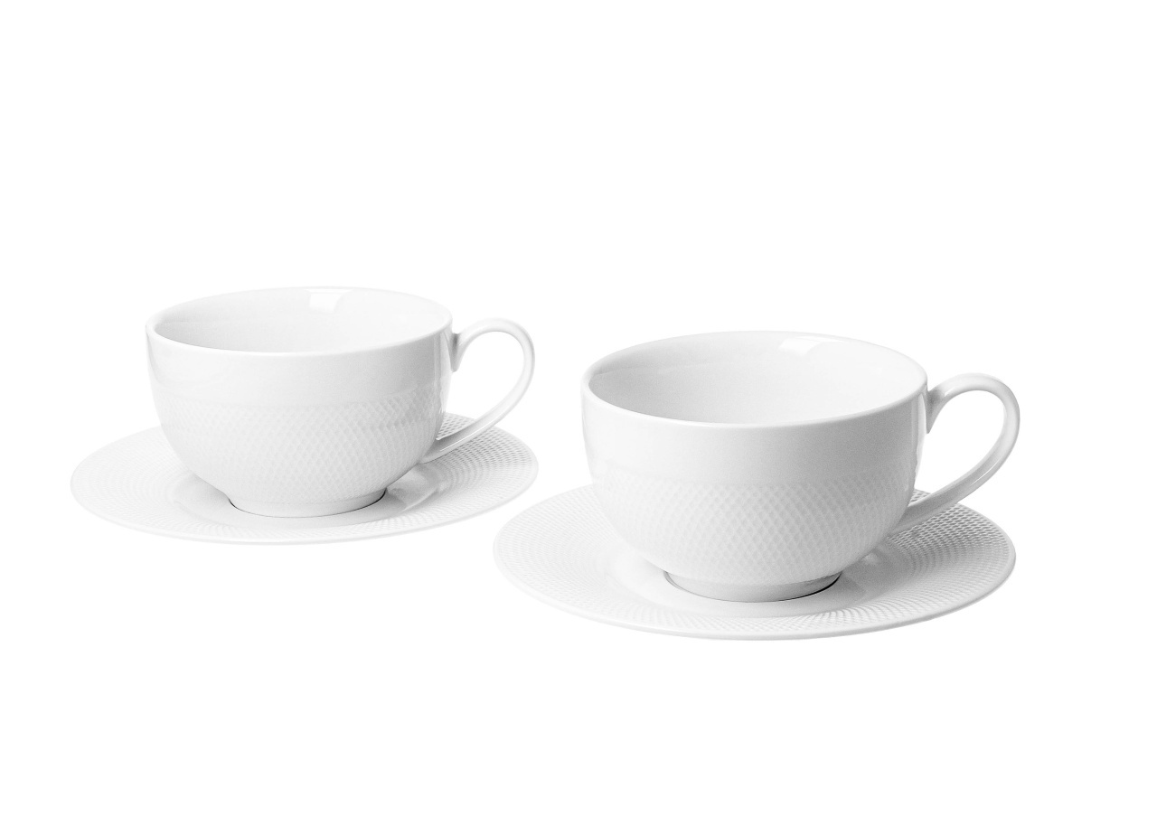 Set 2 Cesti si Farfurii Portelan 250ml DIAMOND - imagine 2