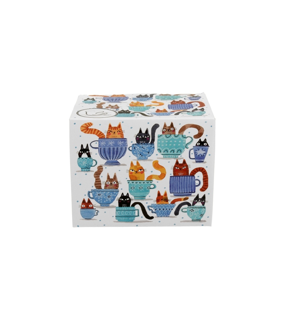 Cana din portelan 430 ml, model pisici in cesti, World Teacup Cats - imagine 3
