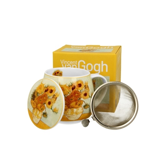 Cana 430ml cu infuzor si capac - Sunflowers de V. van Gogh