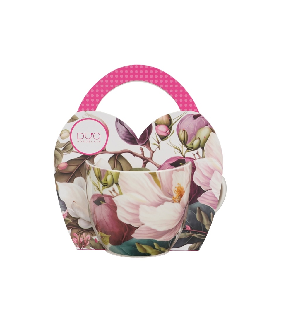 Cana din portelan 460 ml, model magnolii, MAGNOLIAS - imagine 2