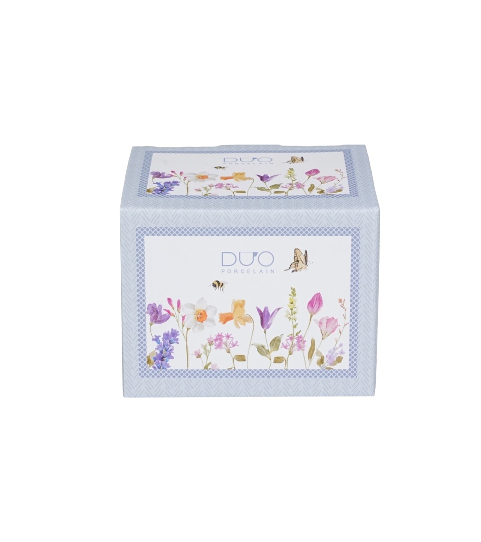 Cana din portelan 430 ml, model flori de camp si albine, MAY - imagine 3
