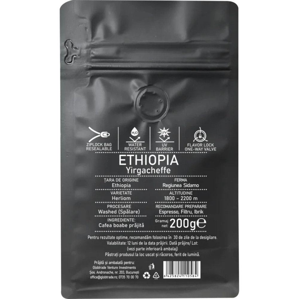 Dolce Bacio Artisan Ethiopia Yirgacheffe 200g boabe - 1 | YEO