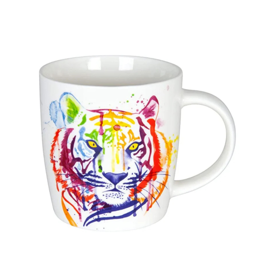 Cana portelan Watercolor Tiger 300ml