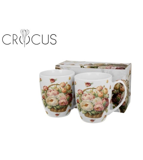 Set 2 cani portelan, 350ml, Peonies - 1 | YEO