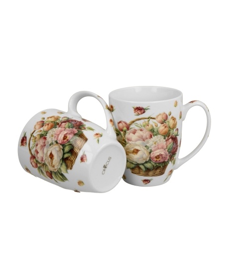 Set 2 cani portelan, 350ml, Peonies - 2 | YEO