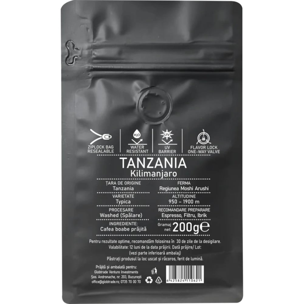 Dolce Bacio Artisan Tanzania Kilimanjaro 200g boabe - 1 | YEO