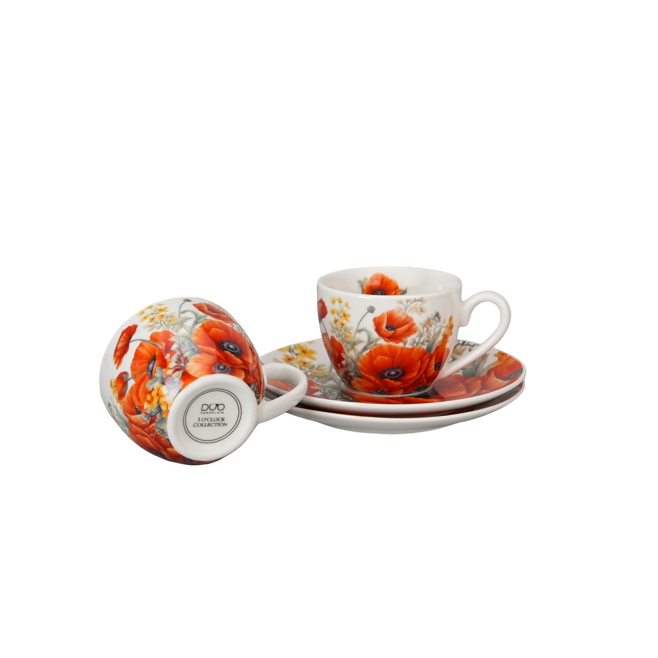 Set 2 cesti portelan pentru espresso, Poppies - 3 | YEO