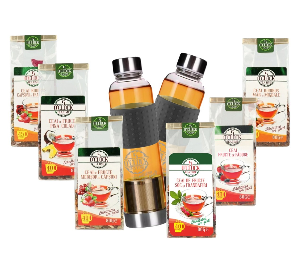 Winter Family Fruit Kit by 5 O\'Clock Tea (2 Sticle cu Infuzor+6 ceaiuri 5 O\'ClockTea)