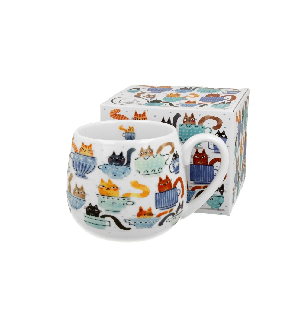 Cana din portelan 430 ml, model pisici in cesti, World Teacup Cats - imagine 2