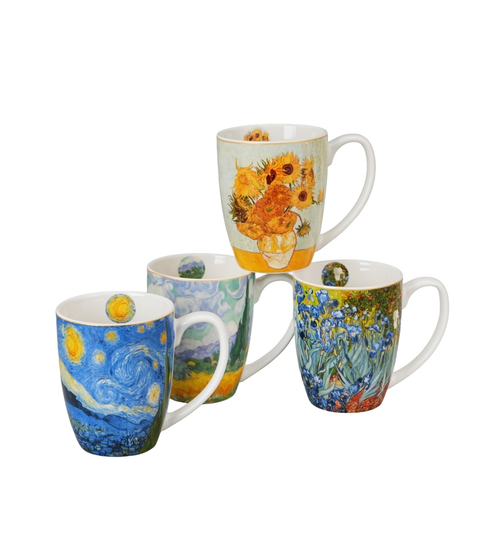 Set 4 cani din portelan 360 ml, Vincent van Gogh, Art Gallery Collection - imagine 2