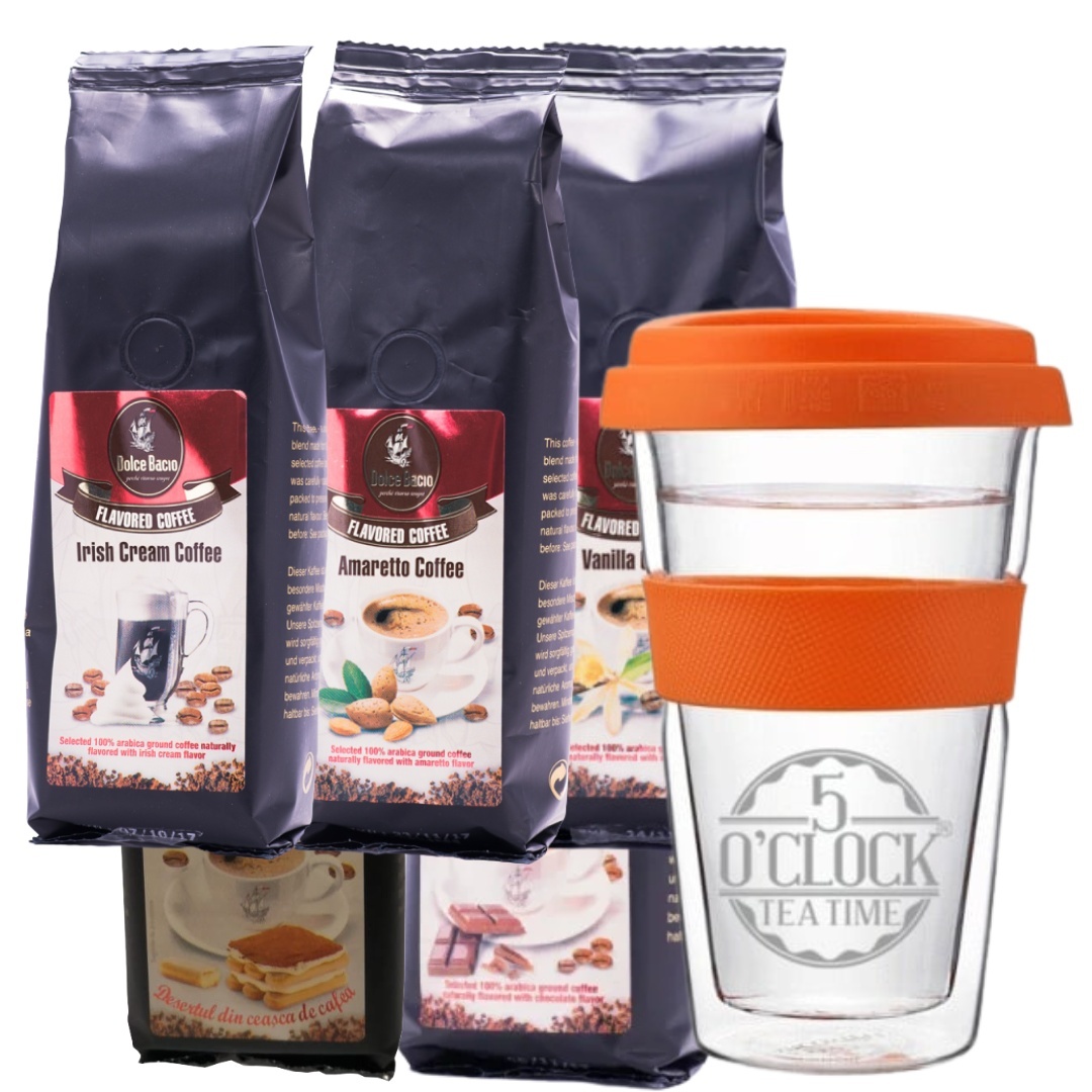Summer Coffee Collection (Selectie de 5 cafele cu arome pentru Iced Coffee + 1 Pahar ThermoCup)