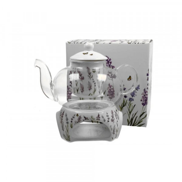 Ceainic cu infuzor si suport portelan incalzire, 1 l, Provance