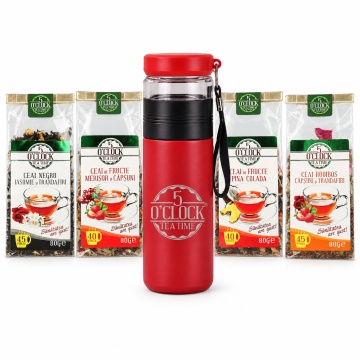 Brew2Go Warm Commute – Termos cu infuzor 420 ml și 4 ceaiuri de fructe
