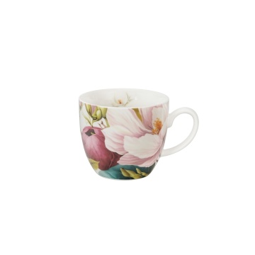 Cana din portelan 460 ml, model magnolii, MAGNOLIAS