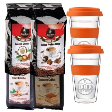 Summer Coffee Kit for 2 (Selectie de 4 cafele cu arome pentru Iced Coffee + 2 ThermoCup)
