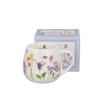 Cana din portelan 430 ml, model flori de camp si albine, MAY - Img 2