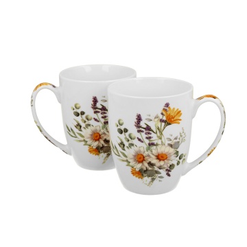 Set 2 cani portelan, 350ml, Daisy